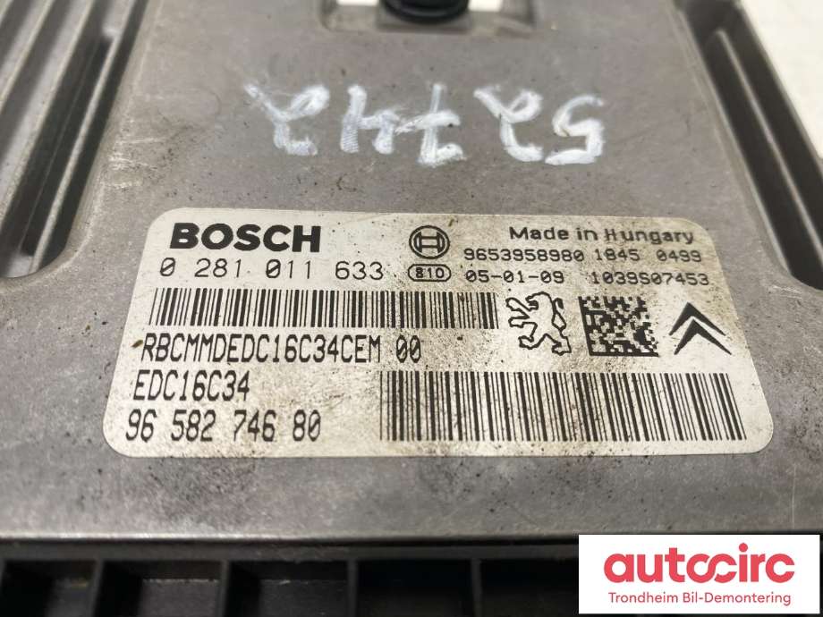 Styreenhet motor til Peugeot 407 2004-2010 (BOSCH|1939 AL|9653958980|0281011633)