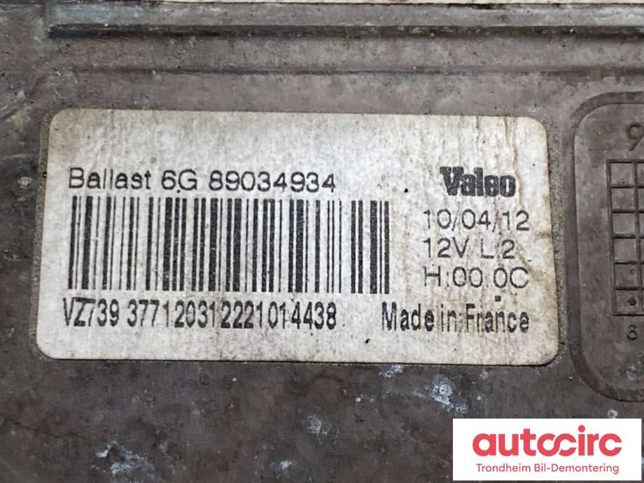 Styreenhet xenon/ballast til Citroën DS5 2012-2017  (VALEO|6224L8|89034934|)