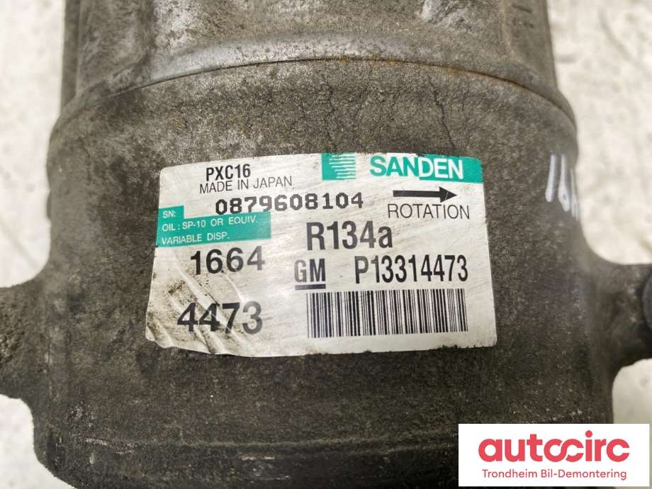 Aircondition kompressor til Opel Insignia A 2009-2014  (SANDEN|39076800|13427937|95522241| 39069801| 16644473| P13314473)
