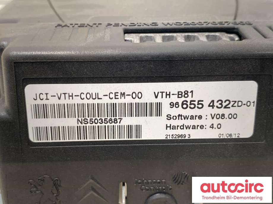 Instrument head-up display (HUD) til Citroën DS5 2012-2017  (..|96655432ZD|1607191580|)