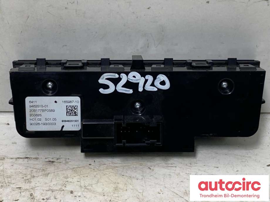 Varmeapparat betjening bak til BMW X5 2018-->> (G05) (G05) (..|9462515|61319462515|)