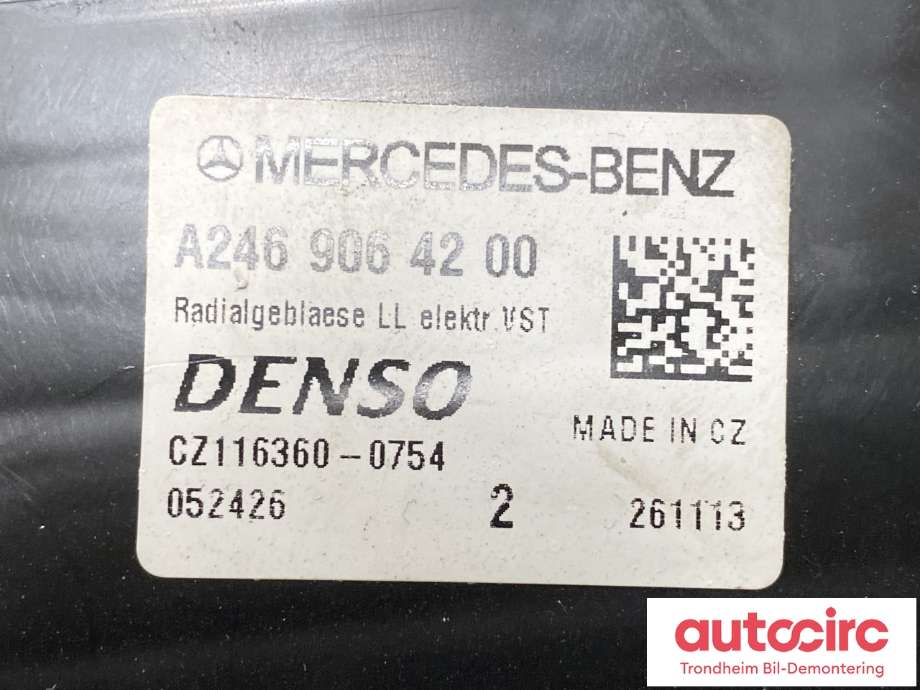 Varmeapparat motor til Mercedes A-Klasse 2012-2018 (W176) (W176) (DENSO|A2469064200|A2469061601|)