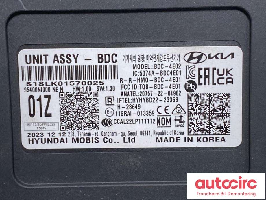 Styreenhet diverse til Hyundai Ioniq 5 2021-->> (..|5074A-BDC4E01|)