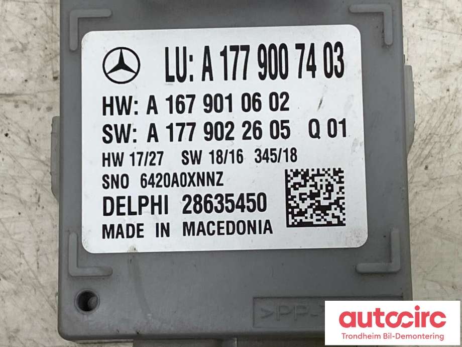 Styreenhet diverse til Mercedes B-Klasse 2019-->> (W247) (W247) (DELPHI|A 177 900 74 03|A 177 900 82 06|)