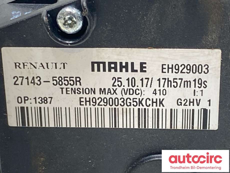 Varmeapparat PTC-heater til Renault Zoe 2013-2019 (Fase 1)  (MAHLE|271438717R|271436099R|)