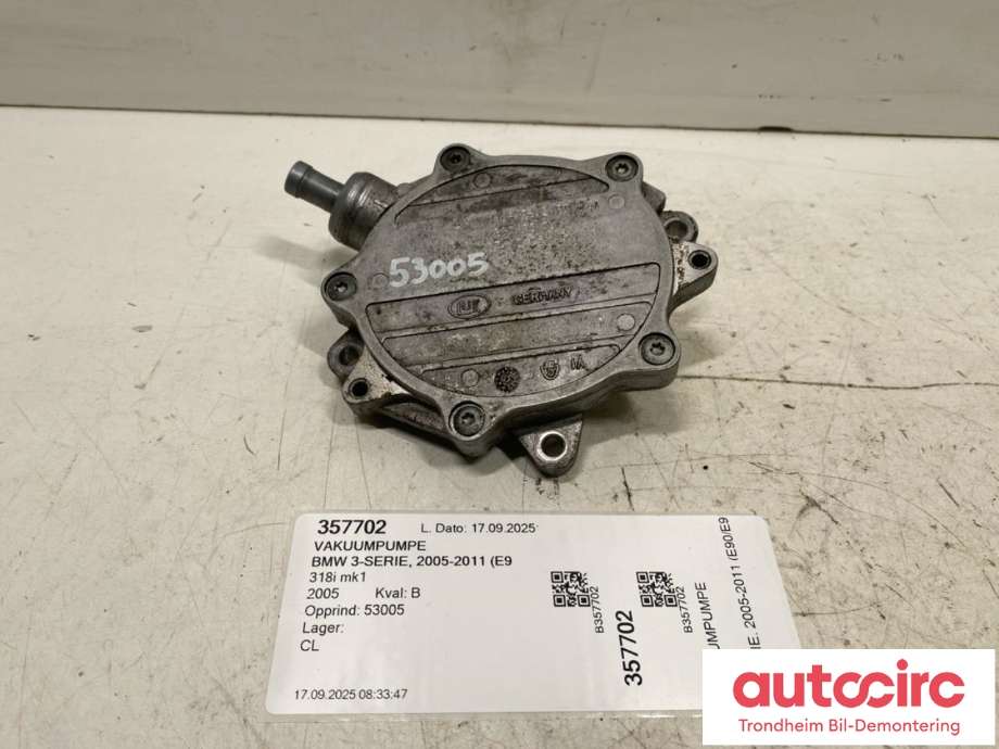 Vakuumpumpe til BMW 3-Serie, 2005-2011 (E90/E91/E92/E93) (E90/E91/E92/E93) (BUVO/LUK|11 66 7 542 498)