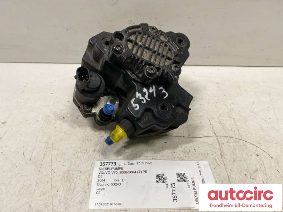 Dieselpumpe til Volvo V70, 2000-2004 (Type II, Fase 1)  (BOSCH|8251785)