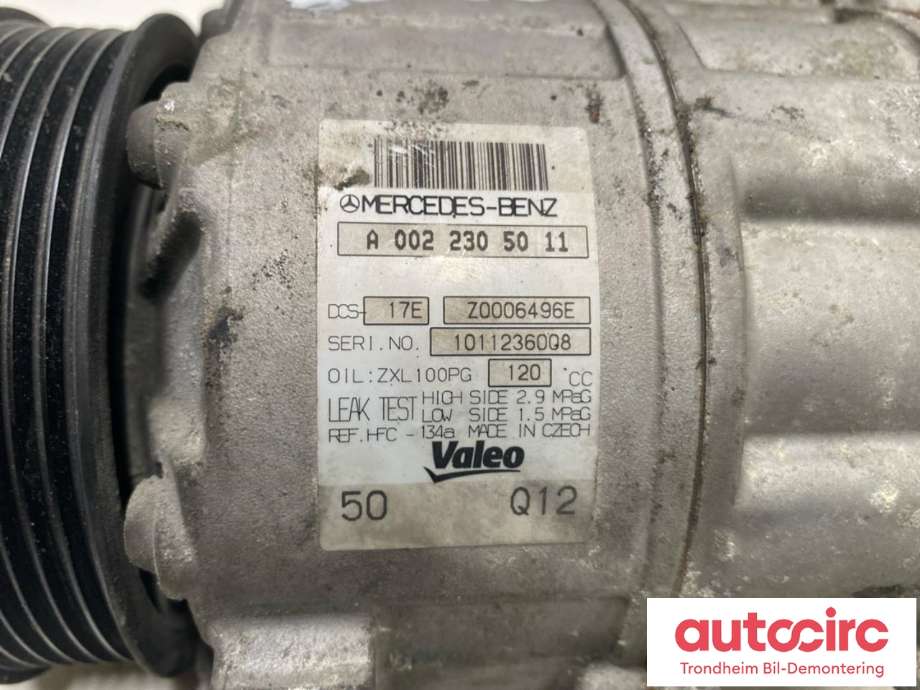 Aircondition kompressor til Mercedes GLK 2008-2015 (X204) (X204) (VALEO/MERCEDES-BENZ|A 002 230 50 11|A 002 230 31 11|1011236008)