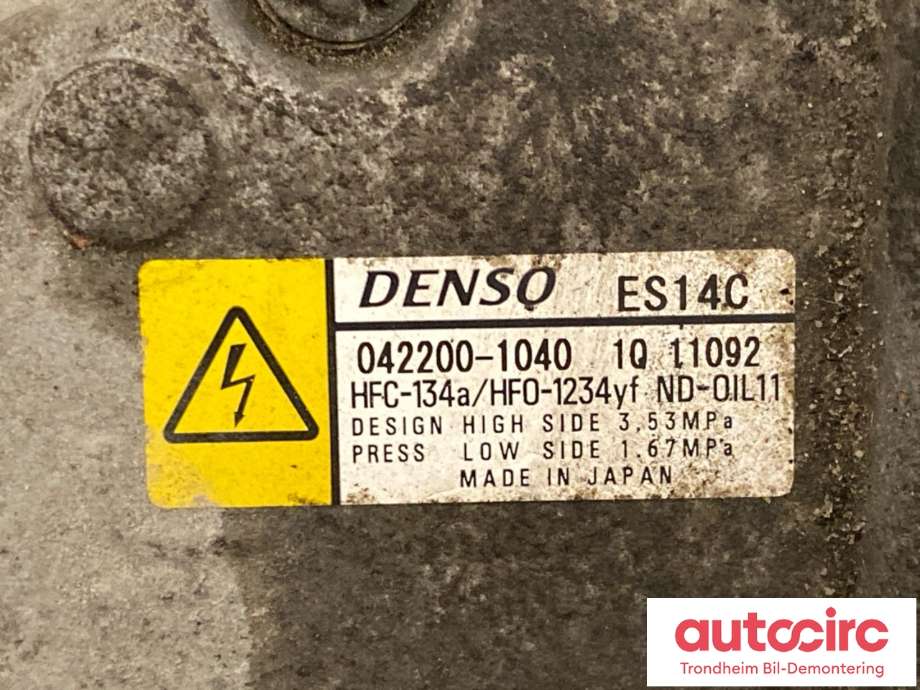Aircondition kompressor til Toyota Yaris 2012-2014 (Type III, Fase 1)  (8837052011|)