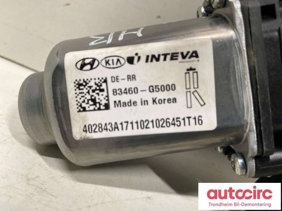 Ruteheis, kun motor, høyre bak til Kia Niro 2016-2021  (INTEVA/HONDA/KIA|83460G 5000|)