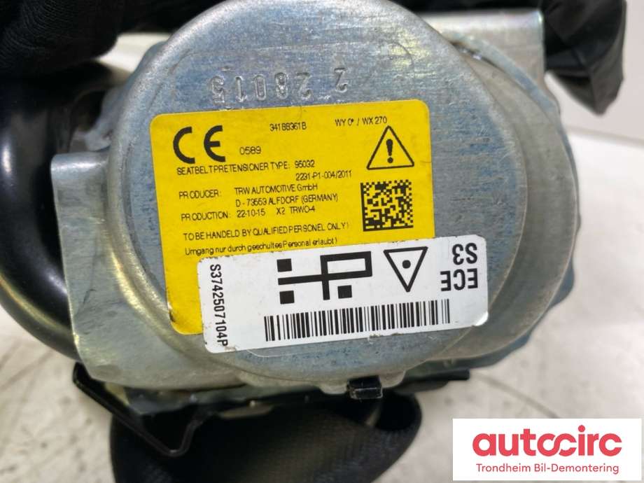 Sikkerhetsbelte bak venstre til BMW X1 2015-2022 (F48) (F48) (72 11 7 425 071|)