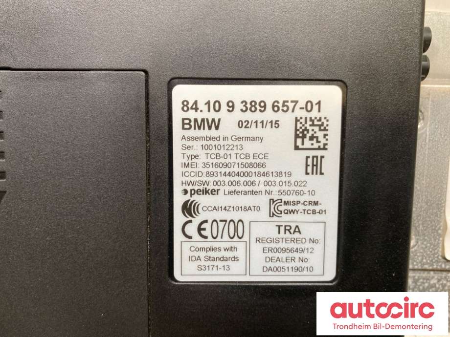 Styreenhet diverse til BMW X1 2015-2022 (F48) (F48) (84 10 9 362 848|84.10-9 389 657|)