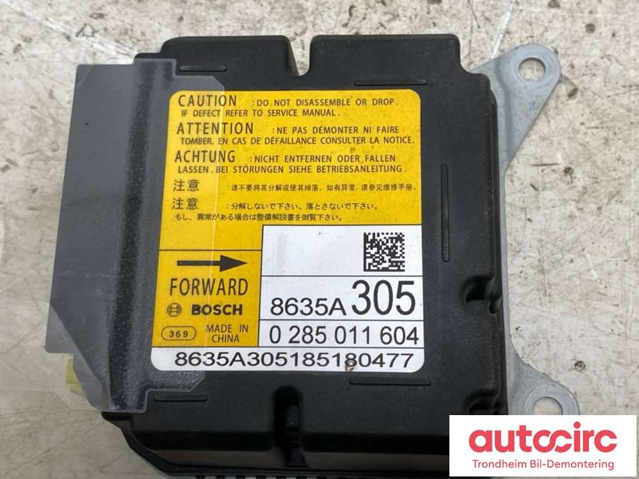Styreenhet airbag hovedsensor til Mitsubishi Outlander 2015-->> (Type III, Fase 2)  (BOSCH|8635A305|0285011604|)