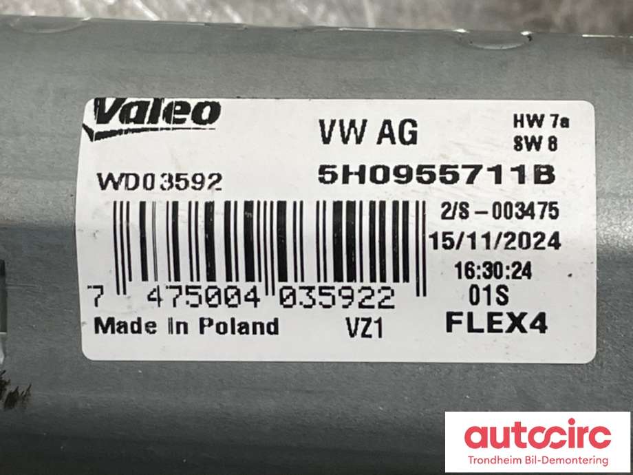 Viskermotor bakrute til VW ID.BUZZ 2022-->>  (5H0955711B|)