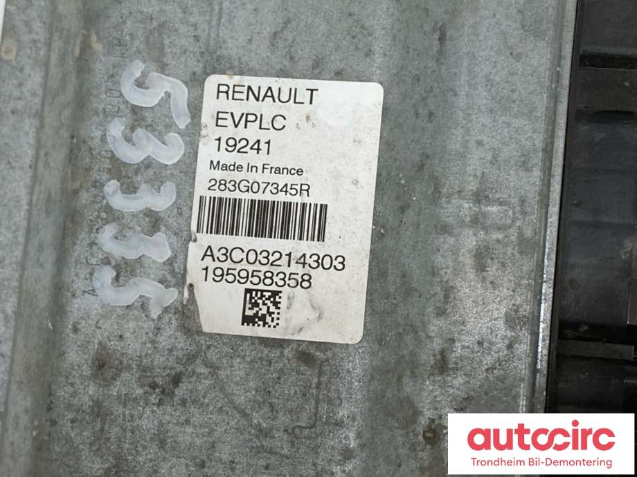 Styreenhet motor til Renault Zoe 2019-->> (Fase 2)  (..|283G07345R|283G04943R|A3C03214303)