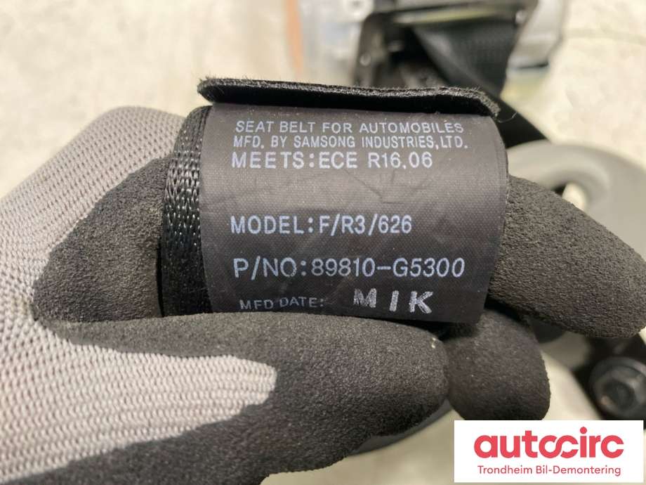Sikkerhetsbelte bak venstre til Kia Niro 2016-2021 (HYUNDAI/KIA|89810G5300WK|89810-G5300|)