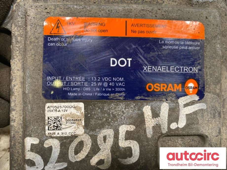 Styreenhet xenon/ballast til Tesla Model S 2013-2016 (Fase 1)  (A70525700DG|)