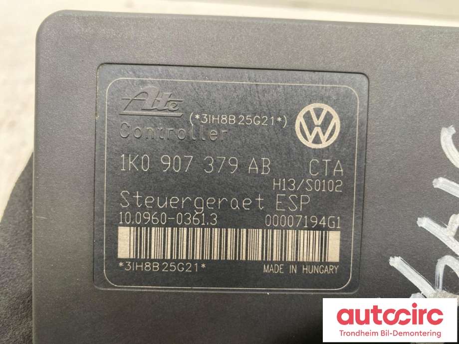 ABS sentral til VW Golf V, STV 2007-2010 (JETTA) (JETTA) (ATE|1K0614517AB|1K0907379AB|)