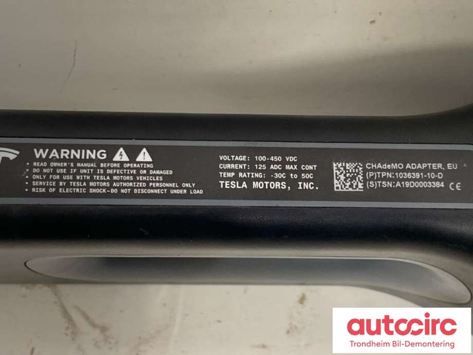Batterilader kabel adapter til Tesla Model S 2013-2016 (Fase 1)  (..|1036391-10-D|)