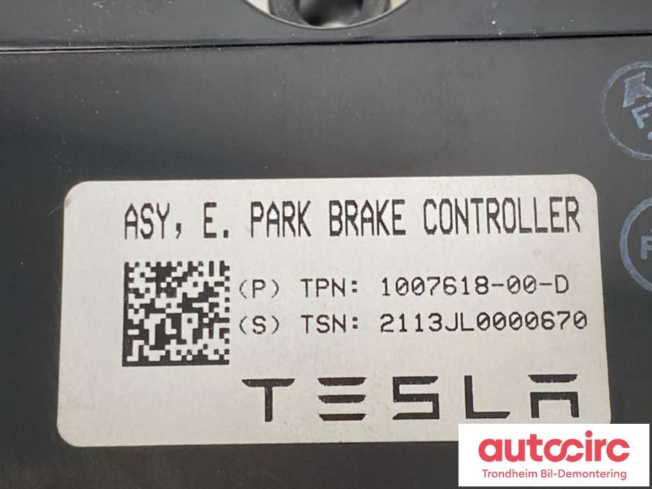 Styreenhet elektrisk parkbrems (EPB - Electric Parking Brake) til Tesla Model S 2013-2016 (Fase 1)  (...|1007618-00-D|1007618-00-E|1007618-00-J)