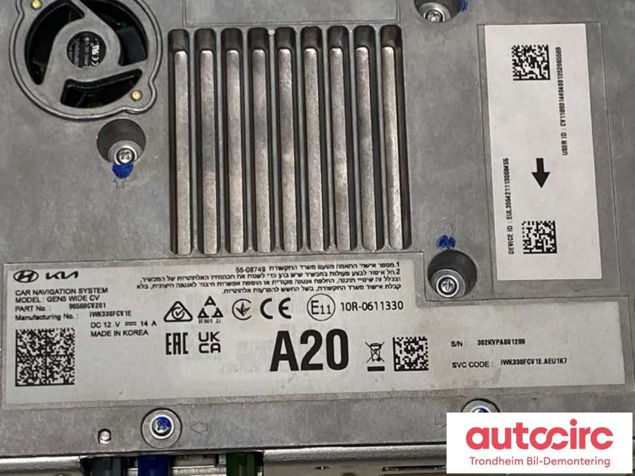 Bilstereo navigasjon til Kia EV6 2021-->> (..|96560-CV201|96560CV201|)