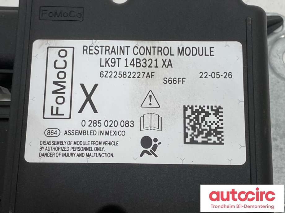 Styreenhet airbag hovedsensor til Ford Mustang Mach-e 2020-->>  (FOMOCO|LK9T-14B321-XA|2516675|)