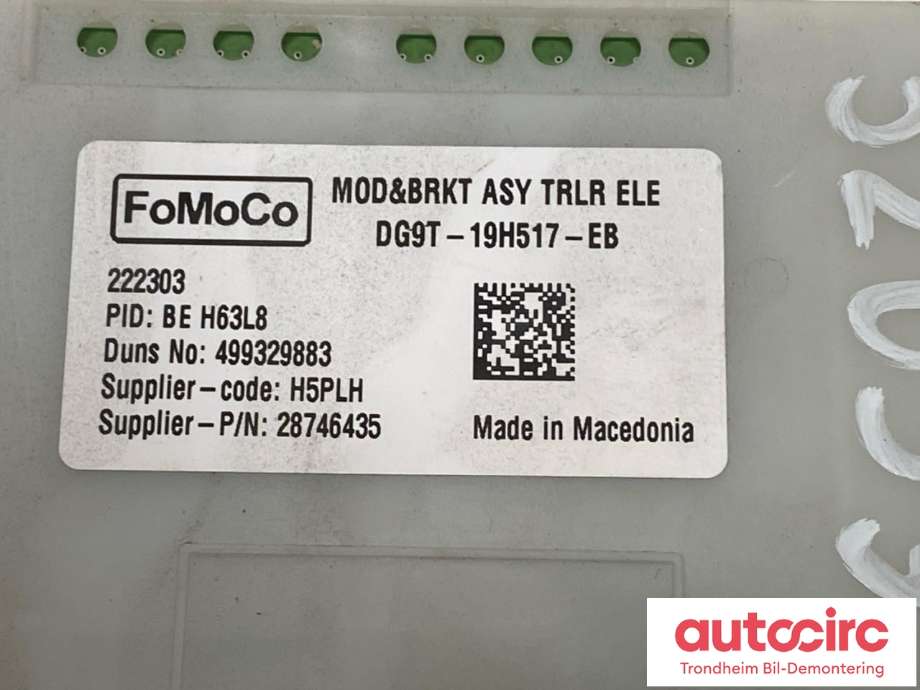 Styreenhet hengerfeste til Ford Mustang Mach-e 2020-->>  (FOMOCO|DG9T-19H517-EB|DG9T-19H517-AJ|2264297)