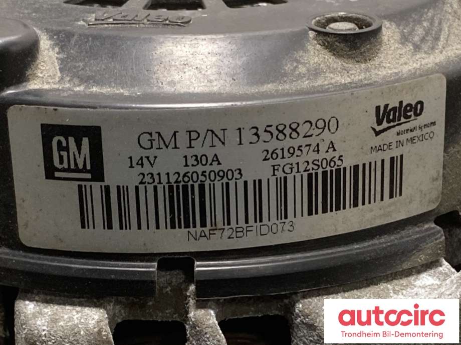 Dynamo til Opel Meriva B 2010-2017 (VALEO|13588290|13597227|)