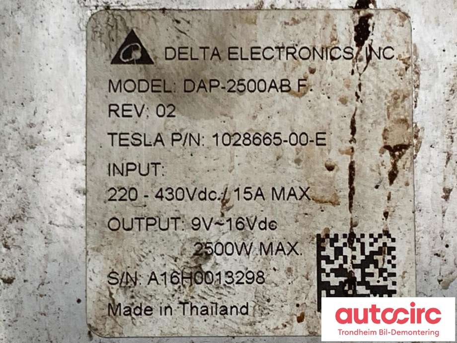DCDC converter elbil til Tesla Model S 2016-2021 (Fase 2)  (1028665-00-E|1028664-00-K|)