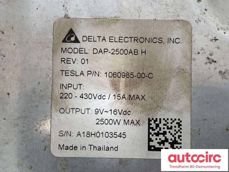 DCDC converter elbil til Tesla Model X 2016-->> (DELTA ELECTRONICS|1060985-00-C|)