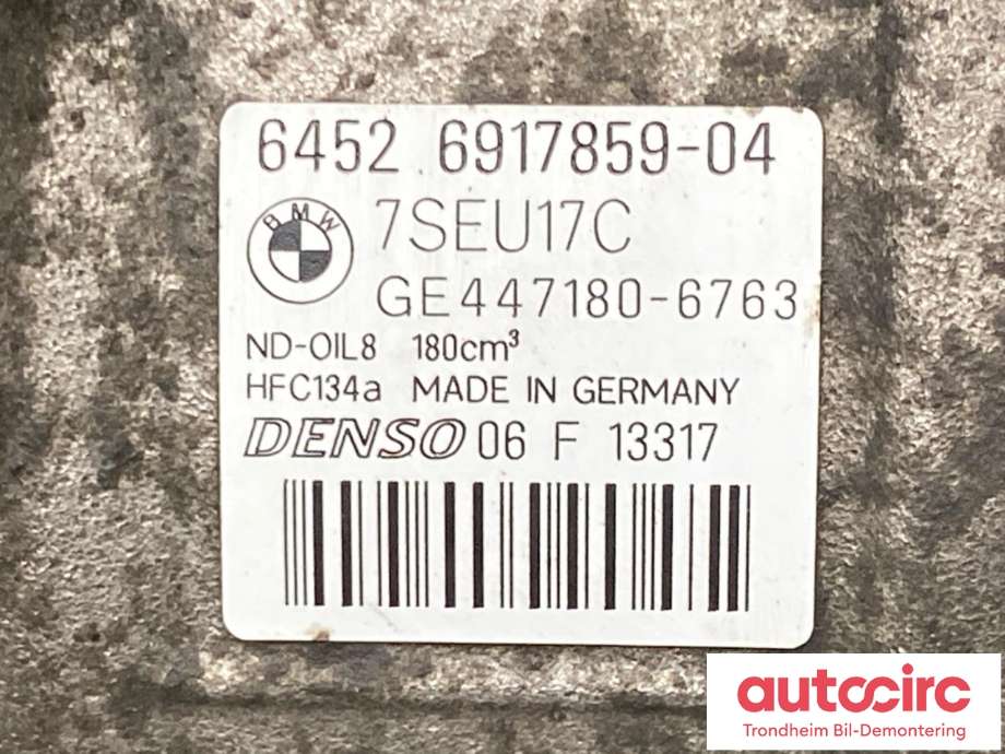 Aircondition kompressor til BMW 5-Serie 2003-2010 (E60/E61) (E60/E61) (DENSO|64509174802|64526917859|)