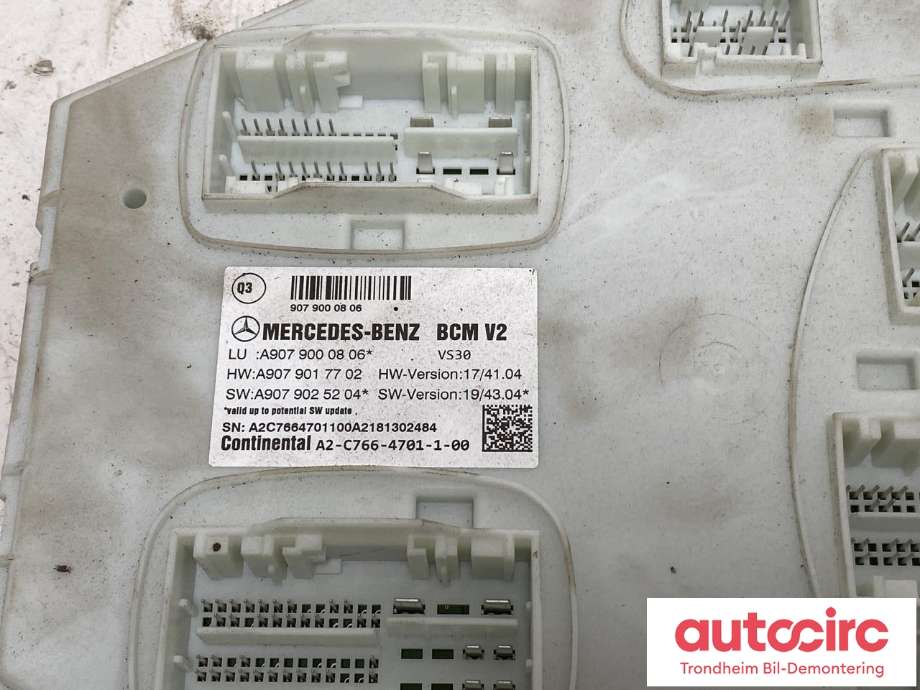 Styreenhet comfort (BCM) til Mercedes Sprinter 2018-->> (907/910) (907/910) (A9079000806|)