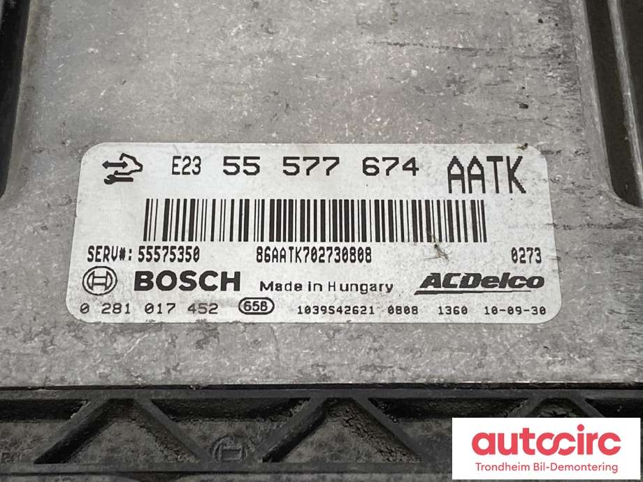 Styreenhet motor til Opel Insignia A 2009-2014  (BOSCH|55577674|55575350|0281017452)
