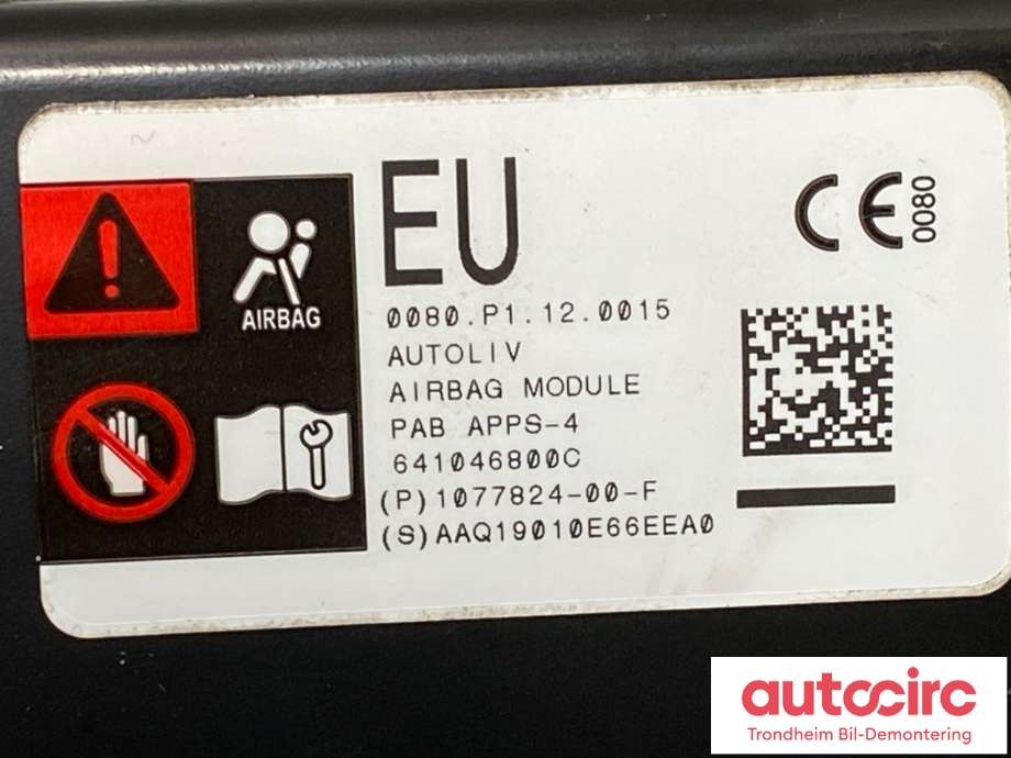Airbag passasjer til Tesla Model 3 2018-2023 (Fase 1) (1077824-00-F|1077824-CN-F|)