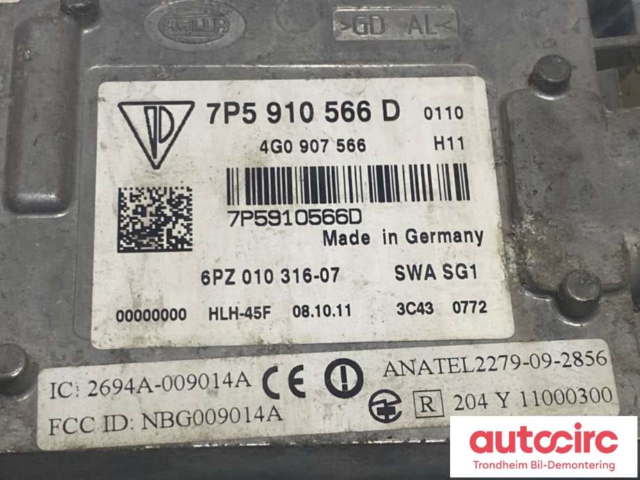 Sensor blindsone til Porsche Cayenne 2010-2017 (92A) (92A) (VENSTRE BAK|7P5910566D|958 618 566 10|)