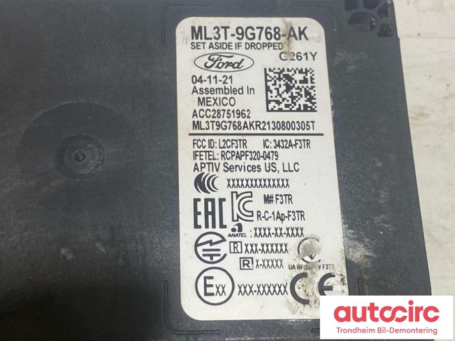Sensor radar til Ford Mustang Mach-e 2020-->>  (ML3T-9G768-AK|2598574|ML3T-9G768-AL)