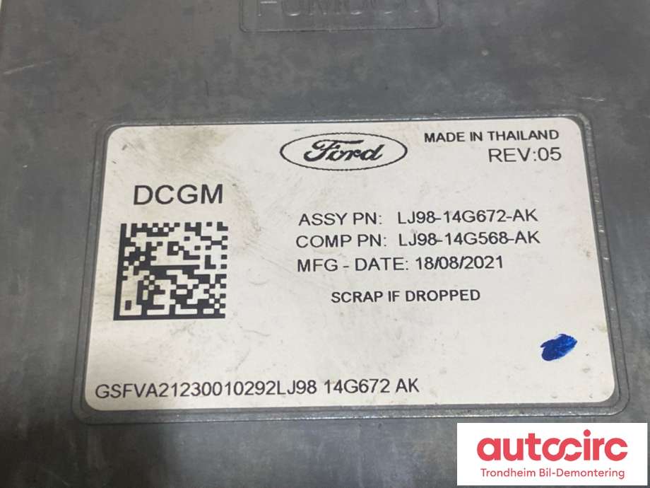 Styreenhet batteri elbil (BMS - Battery Management System) til Ford Mustang Mach-e 2020-->> (LJ98-14G672-AK|LJ98-14G672-AN|2622799)