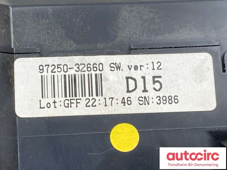 Varmeapparat betjening til Hyundai i40 2012-2017  (97250-3Z660|972503Z660PD5|)
