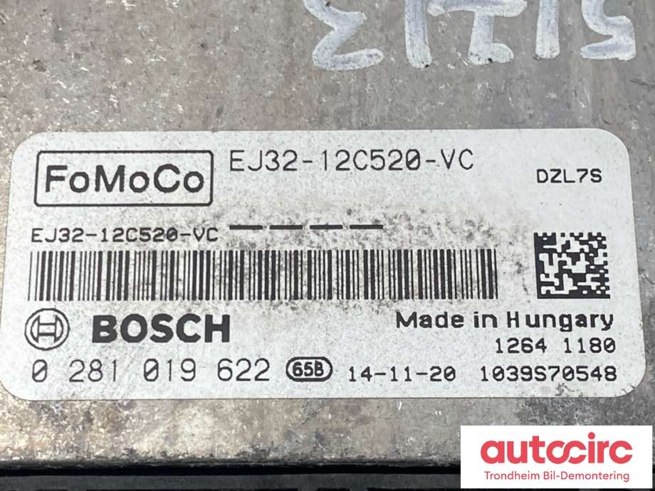Styreenhet motor til Land Rover Range Rover, Evoque 2011-2019 (Type I)  (BOSCH / FOMOCO|EJ32-12C520-VC|LR054832|0 281 019 622)