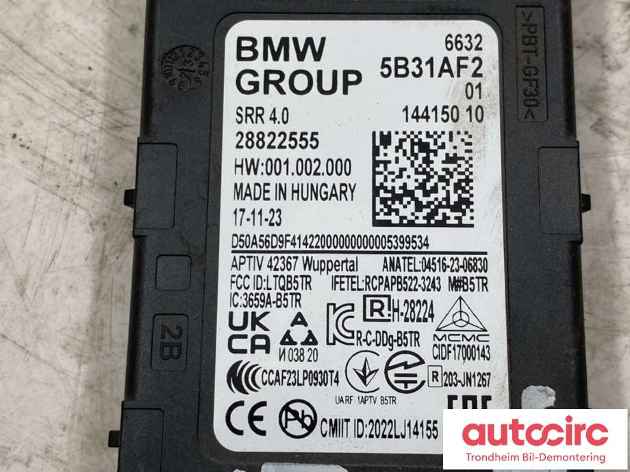 Sensor blindsone til BMW iX2 2024-->>  (5B31AF2|66325B31AF2|66325B551E5)
