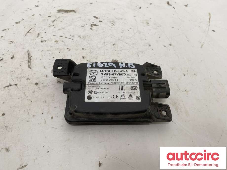 Sensor blindsone til Mazda 6 2018-->> (Type III, Fase 3)  (GV9S-67-Y80D|GV9S-67-Y80H|)