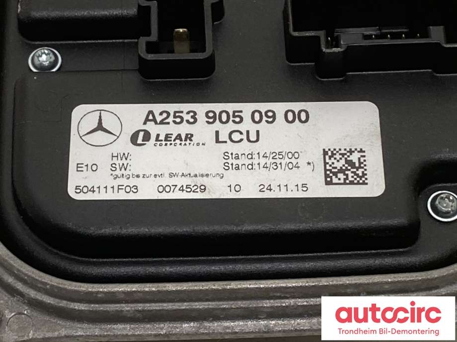 Styreenhet LED til Mercedes GLC 2015-2022 (X253) (X253) (HØYRE|A2539050900|)