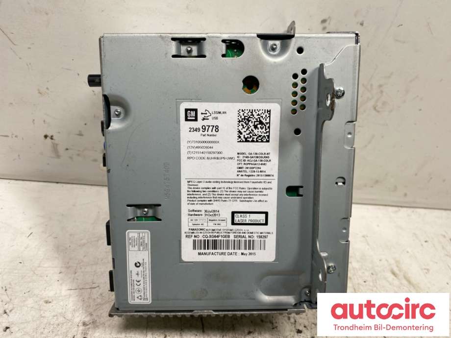 Bilstereo navigasjon til Opel Zafira Tourer 2012-2018  (84046061|1680471880|)