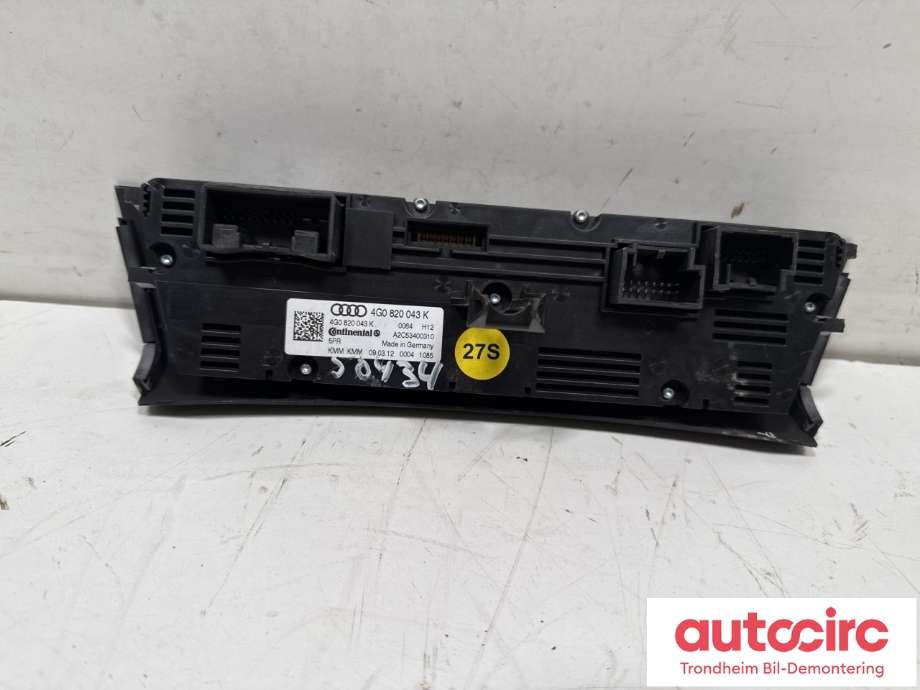 Varmeapparat betjening til Audi A6 2011-2014 (Type IV, Fase 1) (C7) (C7) (4G0820043K|A2C53400310|)