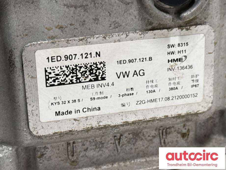 Inverter elbil til Audi Q4 e-tron 2021-->>  (HME|1ED907121N|1EA 907 121 B|1EA 907 121 BC)