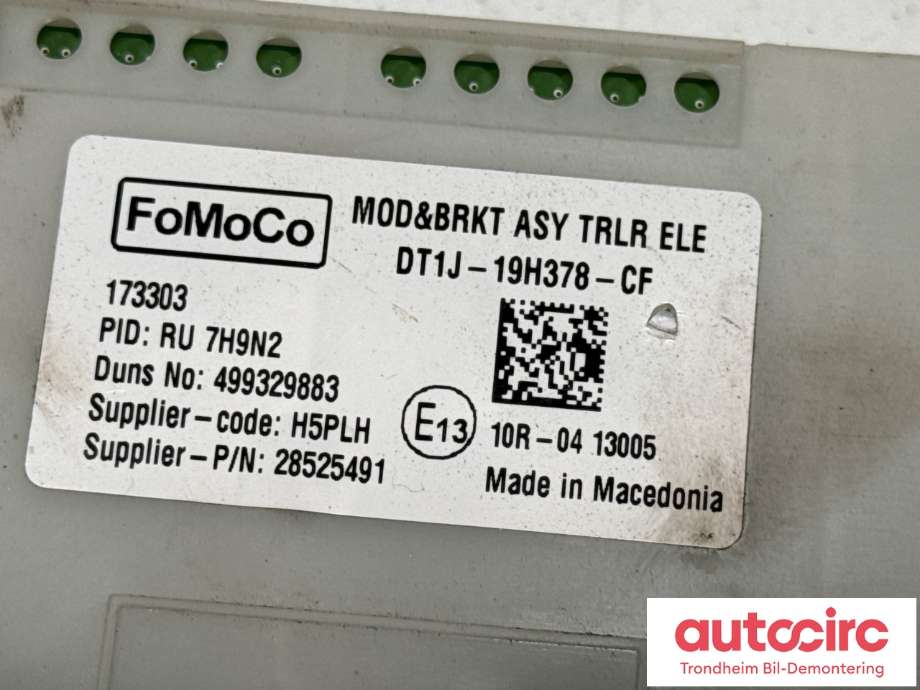 Styreenhet hengerfeste til Ford Transit Connect 2013-2018 Type II, Fase 1  (DT1J-19H378-CF|2469559|)