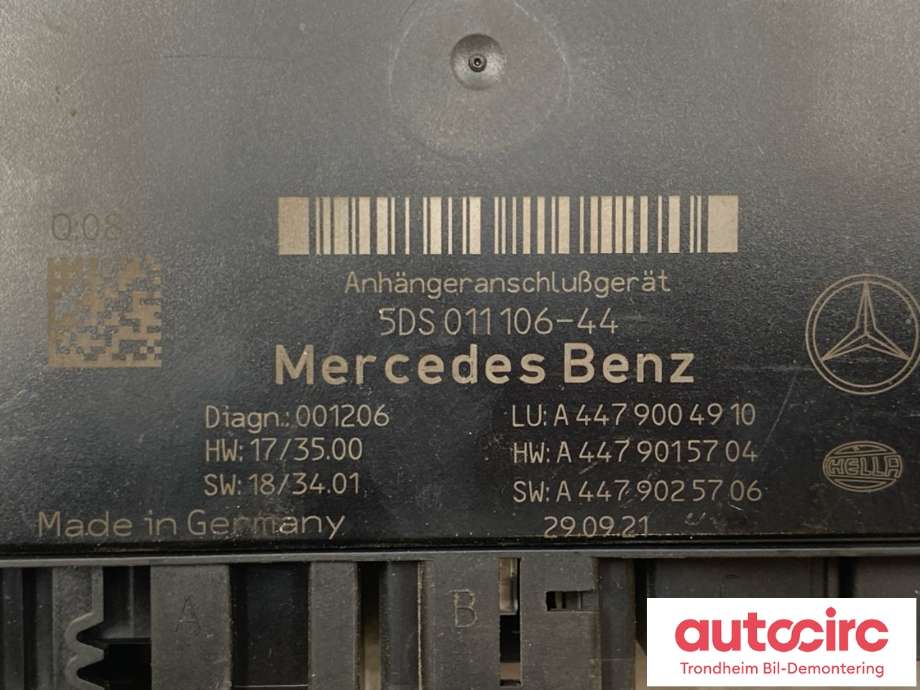 Styreenhet hengerfeste til Mercedes Vito 2014-->> (W447) (W447) (HELLA|A4479004910|5DS 011 106-44|)