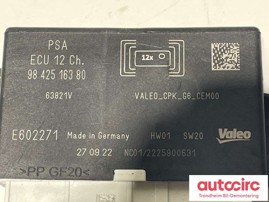 Styreenhet parkering til Opel Mokka E 2020-->> (Type II)  (9842516380|)
