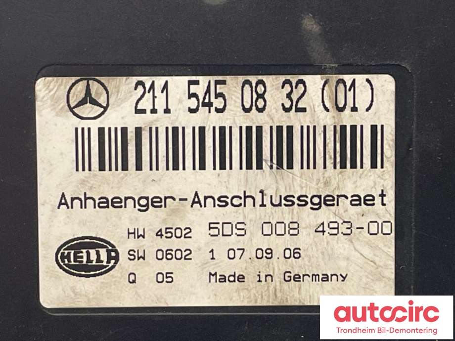 Styreenhet hengerfeste til Mercedes E-Klasse 2006-2009 (Fase 2) (W211) (W211) (HELLA|A 211 545 08 32|211 545 08 32|A 211 545 51 32)