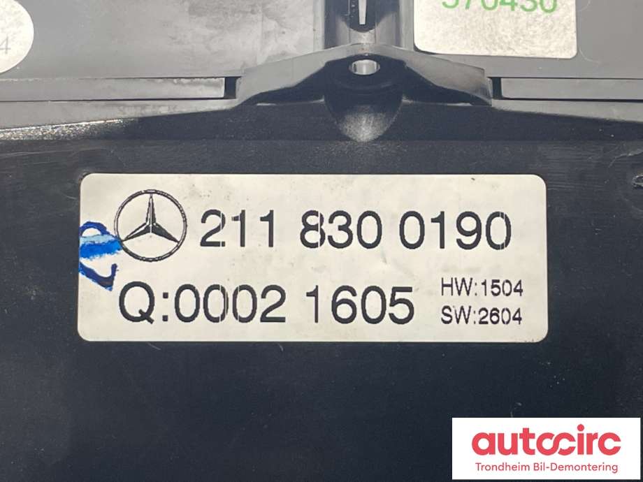 Varmeapparat betjening til Mercedes E-Klasse 2002-2006 (Fase 1) (W211) (W211) (A 211 830 01 90|211 830 01 90|)
